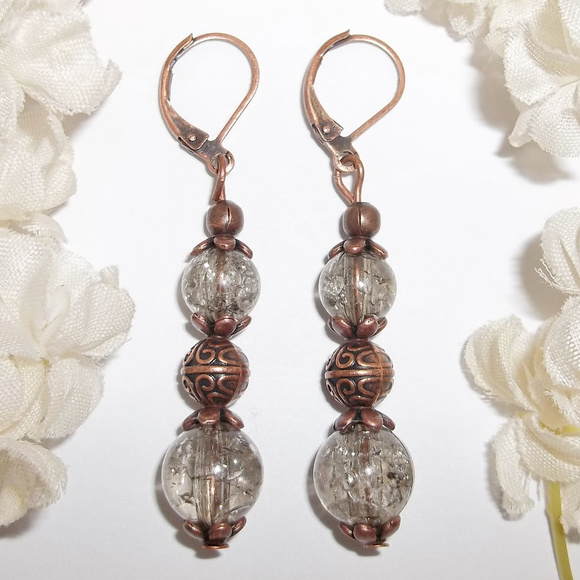 Boho Earring Set Long Brown Handmade Pair NWT 5039 - Picture 1 of 8